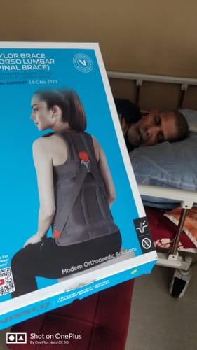 Customer photo review of Dorso Lumbar Spinal Brace (Taylor Brace) | Provides Firm Back Support to the Thoracic & Lumbar Spine (Grey)