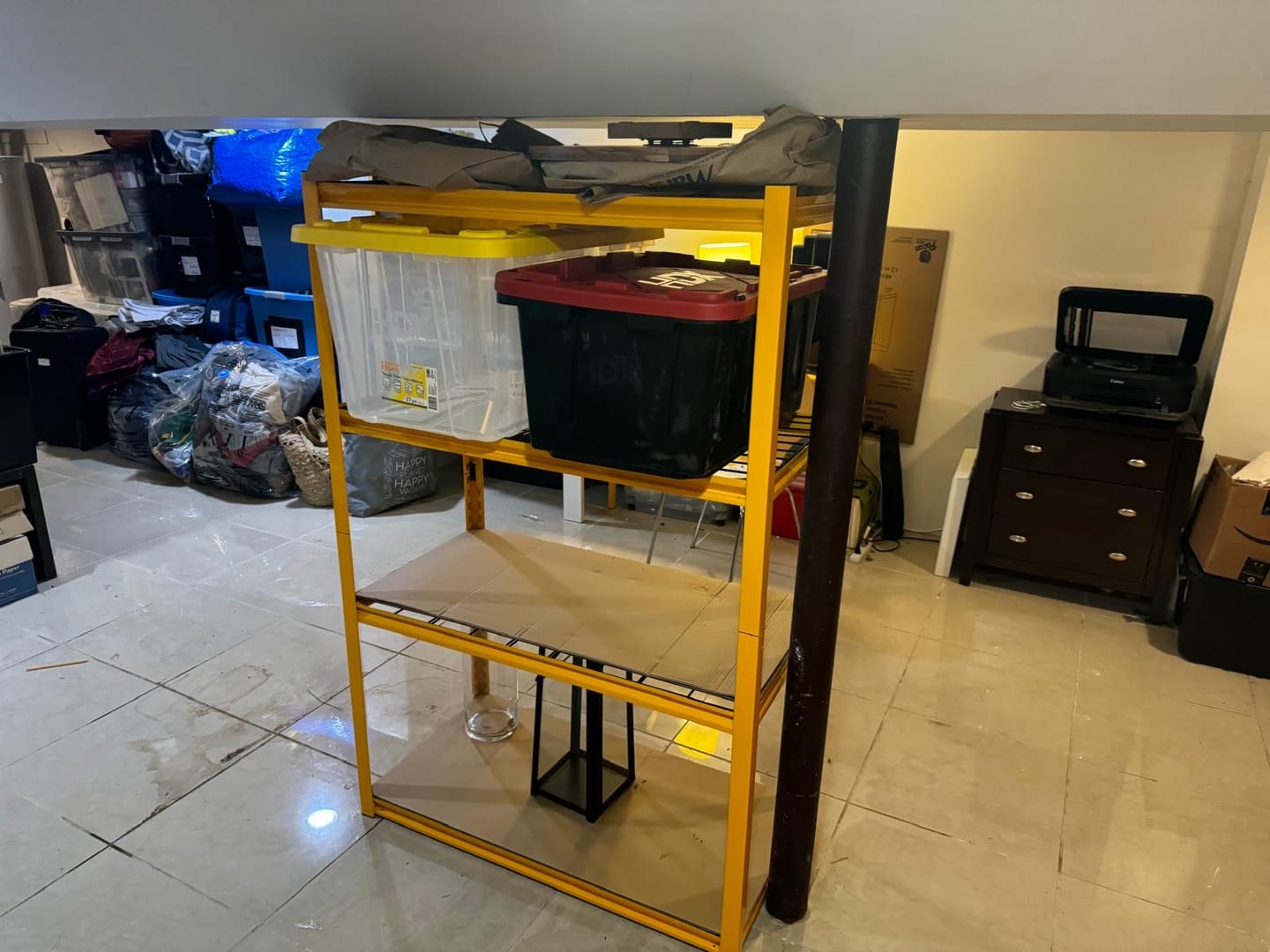 Customer photo review of Reibii 4-Tier Shelves 60"H Garage Shelving Units 2200 LBS Free Assembly Tools Included for Basement, Warehouse, Workshop