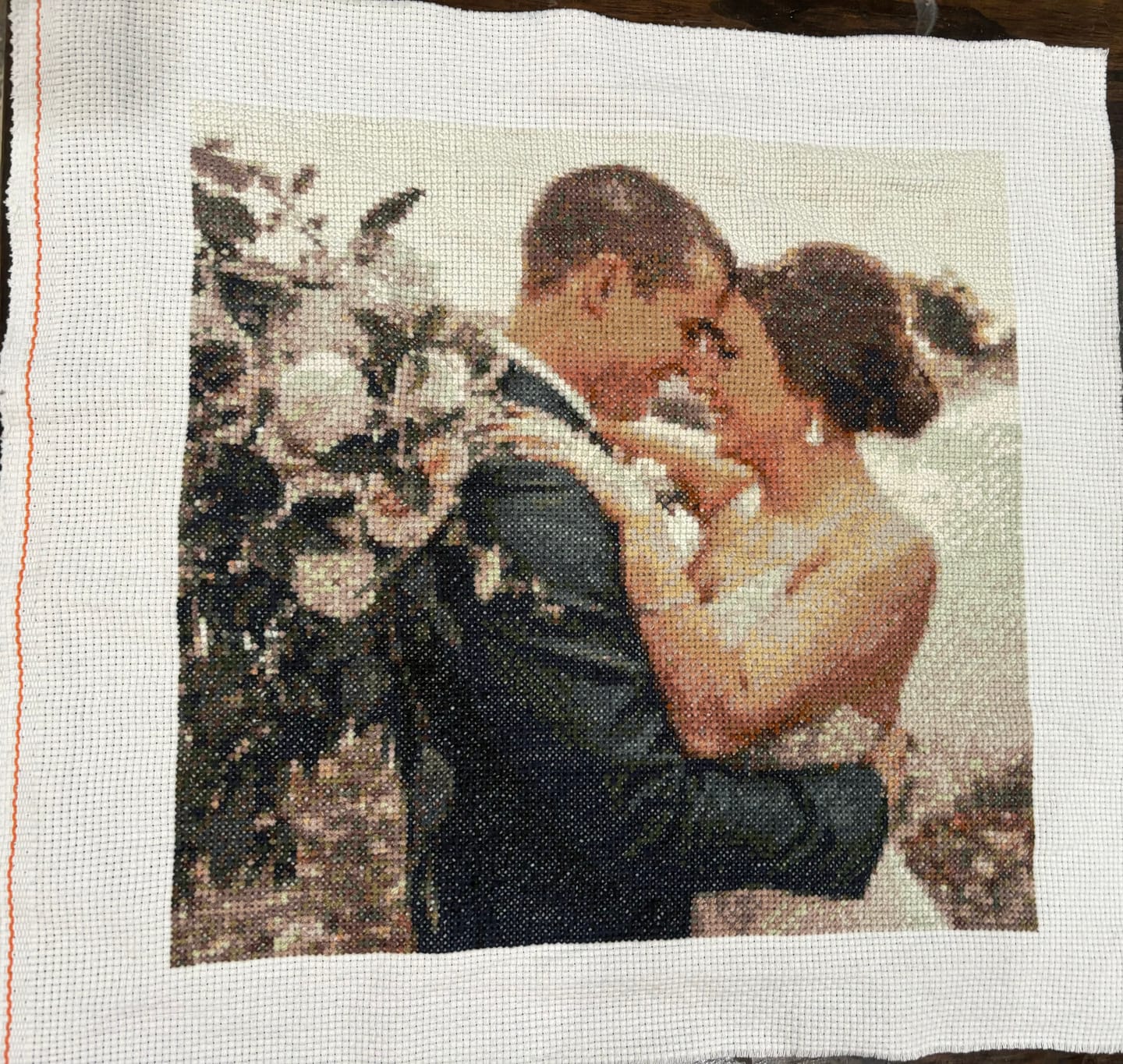 Customer photo review of Custom Cross Stitch Tapestry Kit | Just Upload Your Photo!