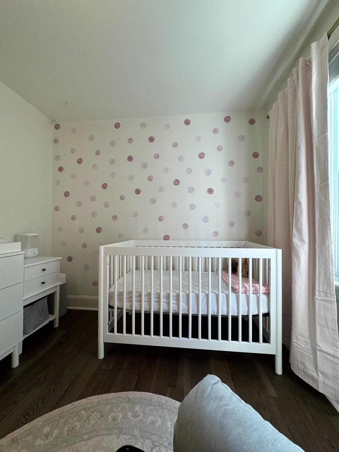 Customer photo review of Pastel Pink Watercolor Dots