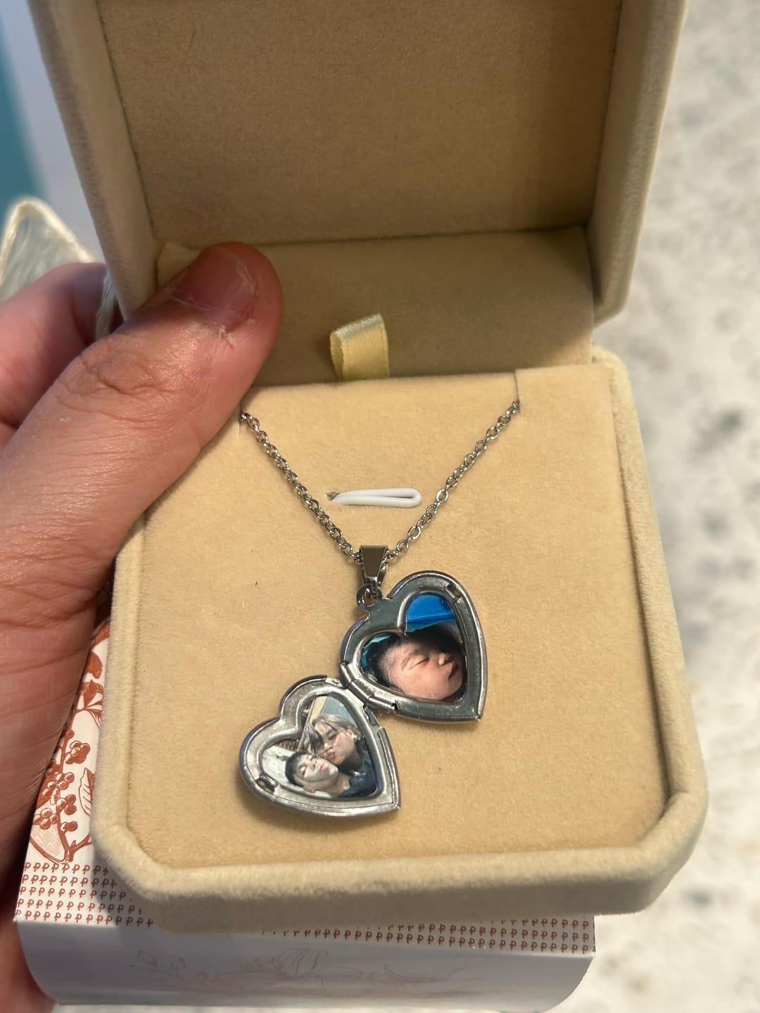 Customer photo review of Printave™ Personalized Heart Locket Necklace