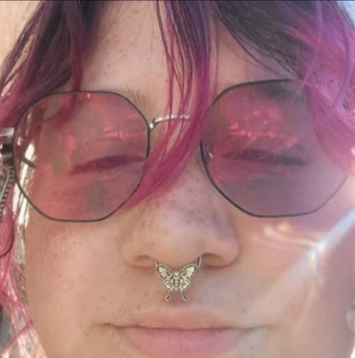 Customer photo review of Skull Luna Moth Septum + Daith Ring