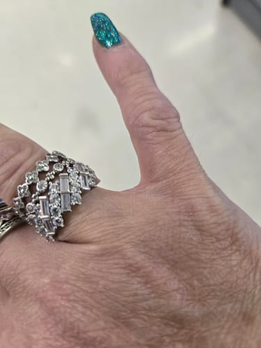 Customer photo review of Cubic Zirconia Cluster Ring in Sterling Silver