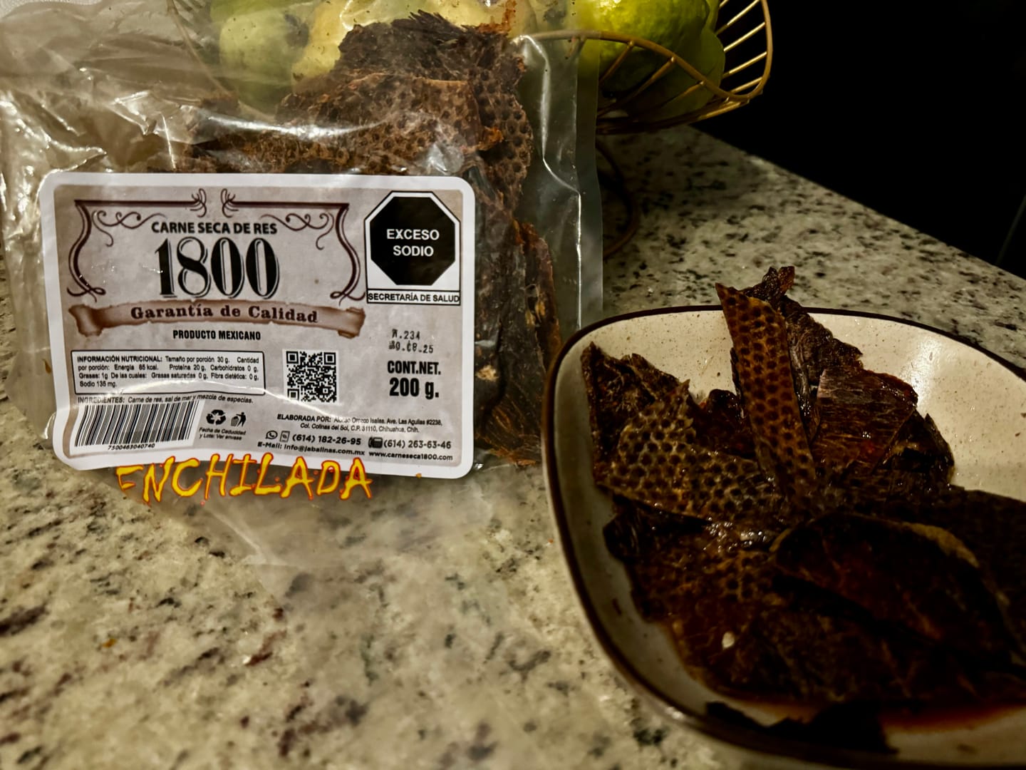 Customer photo review of Carne seca en trozo enchilada 200gr.