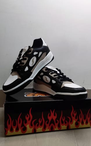 Customer photo review of FLAME White Black Beige Men's casual sneaker