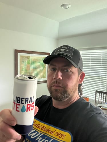 Customer photo review of "Liberal Tears"  Slim Can Beersy Sleeve