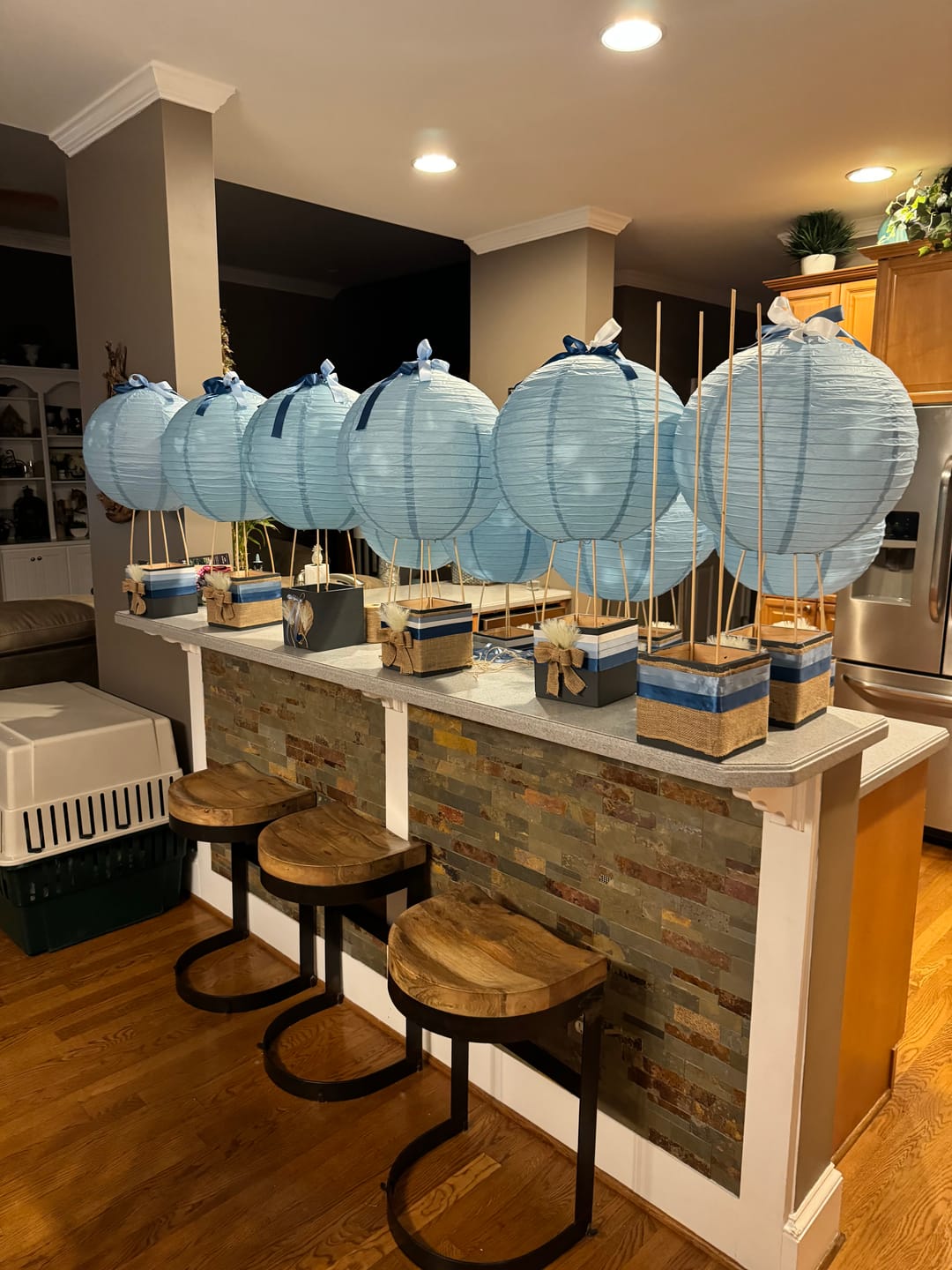 Customer photo review of 16" Serenity Blue Round Paper Lantern, Even Ribbing, Chinese Hanging Decoration for Weddings and Parties