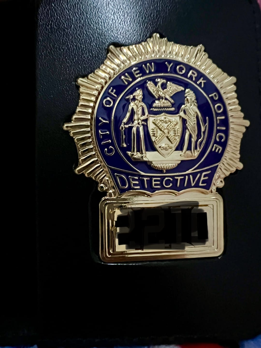 Customer photo review of NY New York Detective Police Badge Replica Movie Props *Customizable Badge Number*
