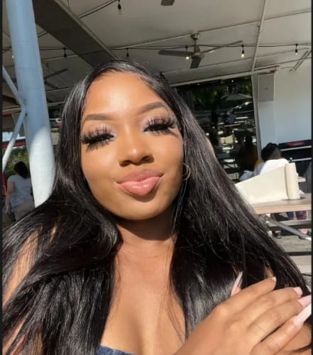 Customer photo review of [Upgrade 360] Invisible Drawstring Straps Glueless Lace Wig Curly Bleached Knots Human Hair Wig