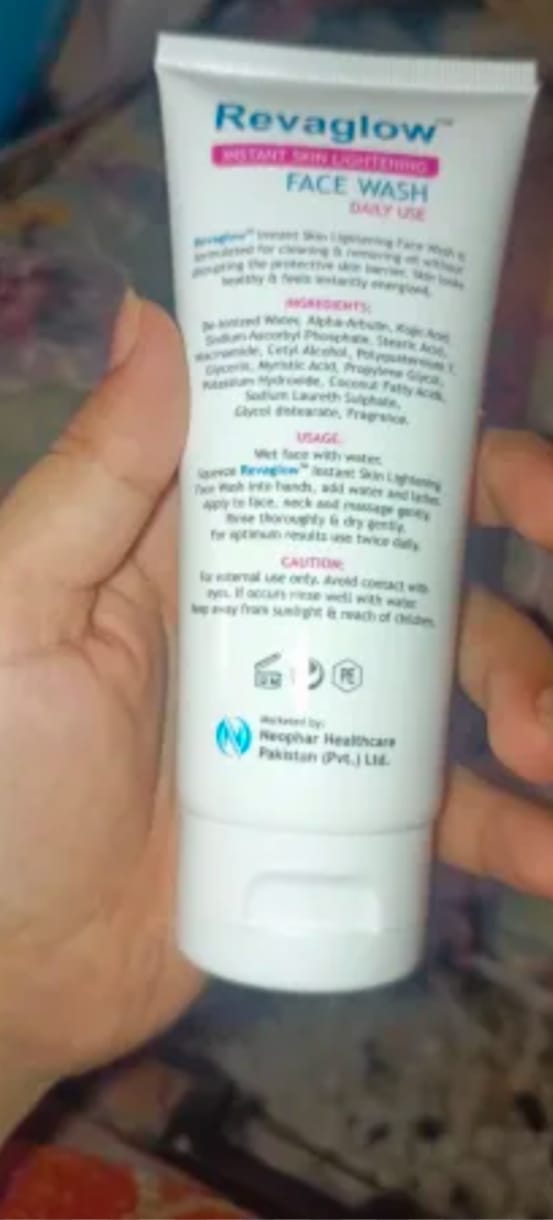 Customer photo review of Revaglow Instant Skin Lightening Face Wash