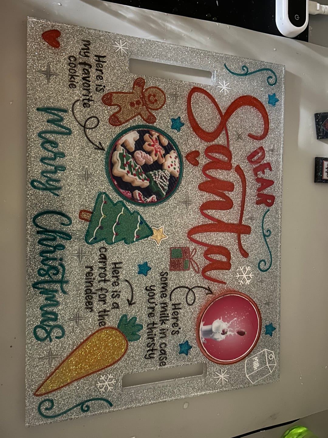 Customer photo review of 16x12x7/8" Limited Edition Santa Snacks Tray Christmas Silicone Mold