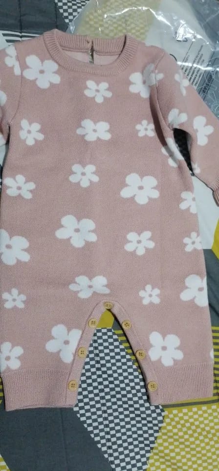 Customer photo review of Pink Floral Knitted Jumpsuit