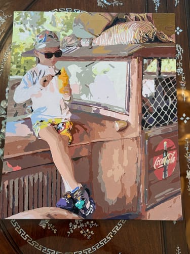 Customer photo review of Custom Paint by Numbers Kit for Personalized Artwork