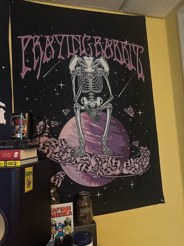 Customer photo review of Sad Rabbit Tapestry 55"