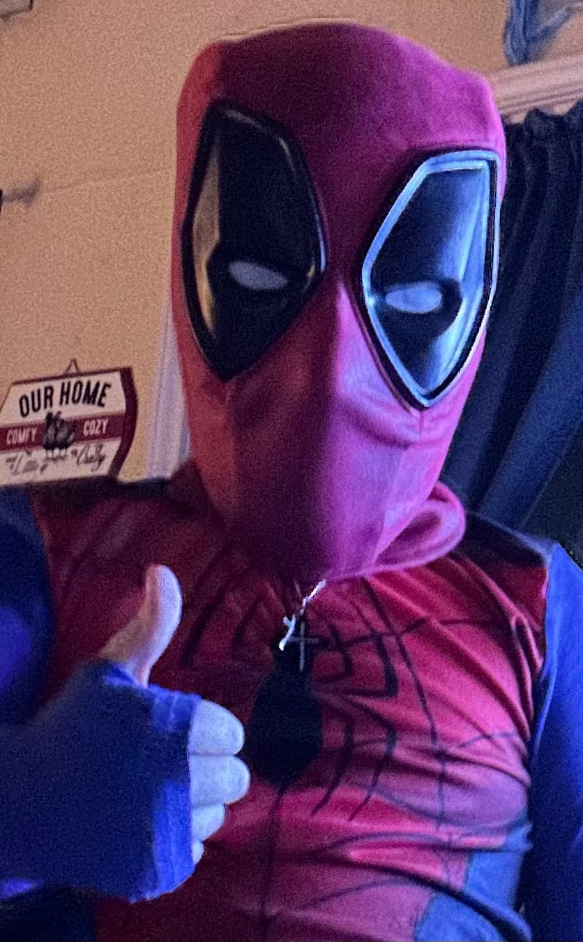Customer photo review of SpideyJunky™ Deadpool Mask