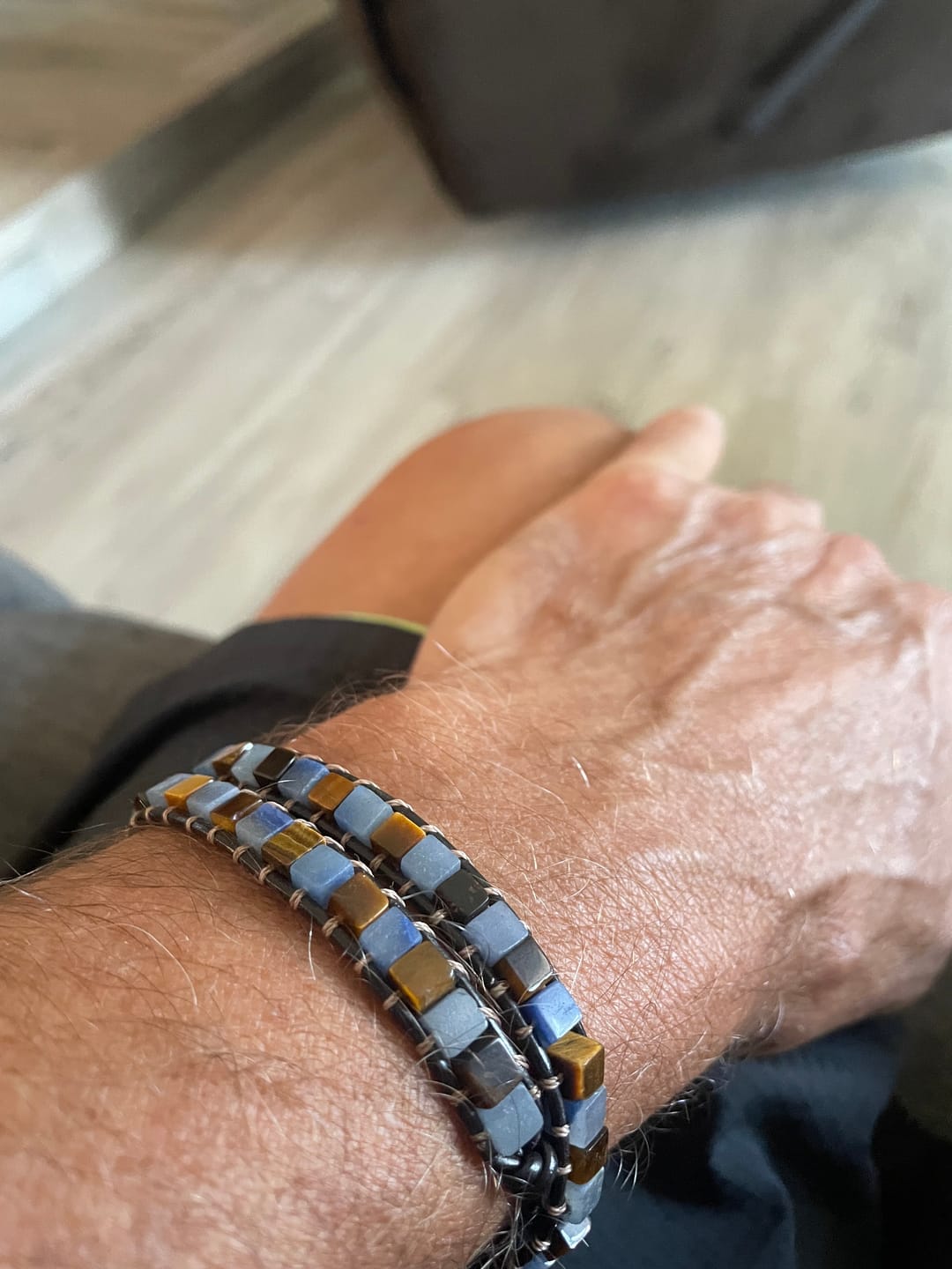 Customer photo review of Celestial Natural Stone Leather Bracelet