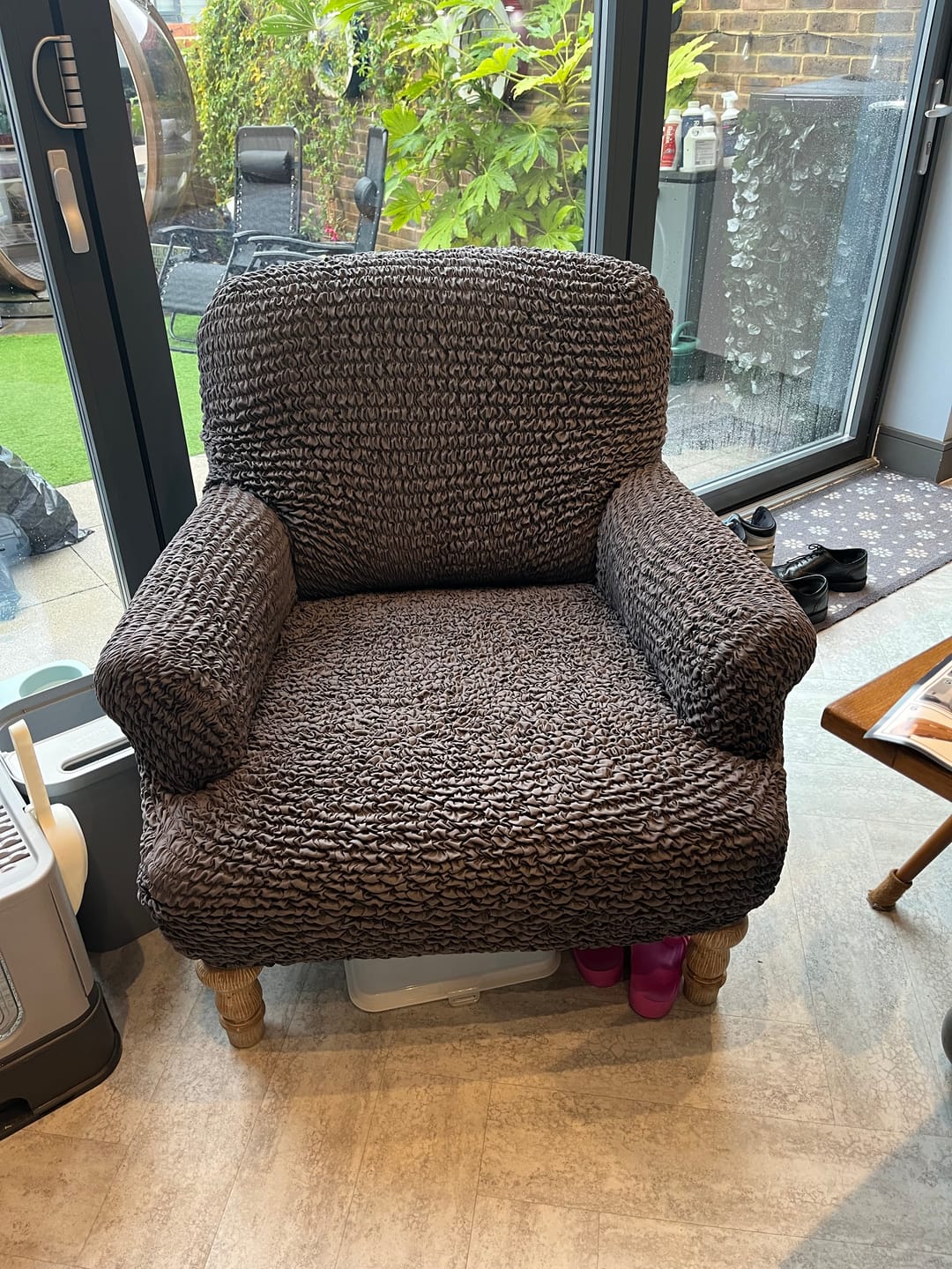 Customer photo review of Arm Chair Cover - Charcoal, Microfibra Collection