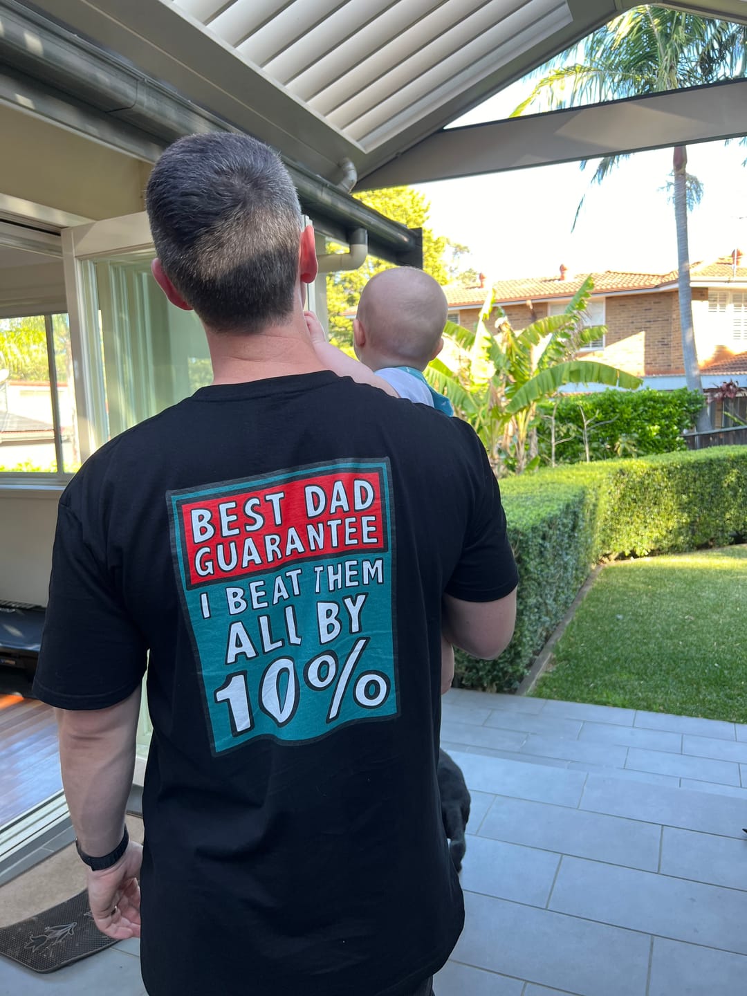 Customer photo review of Best Dad Guarantee 🔨 - Men's T Shirt
