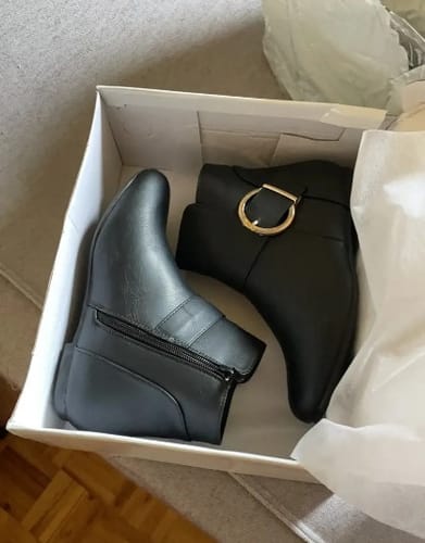 Customer photo review of AVA™ CHELSEA ORTHOPEDIC BUCKLE WINTER ANKLE BOOTS