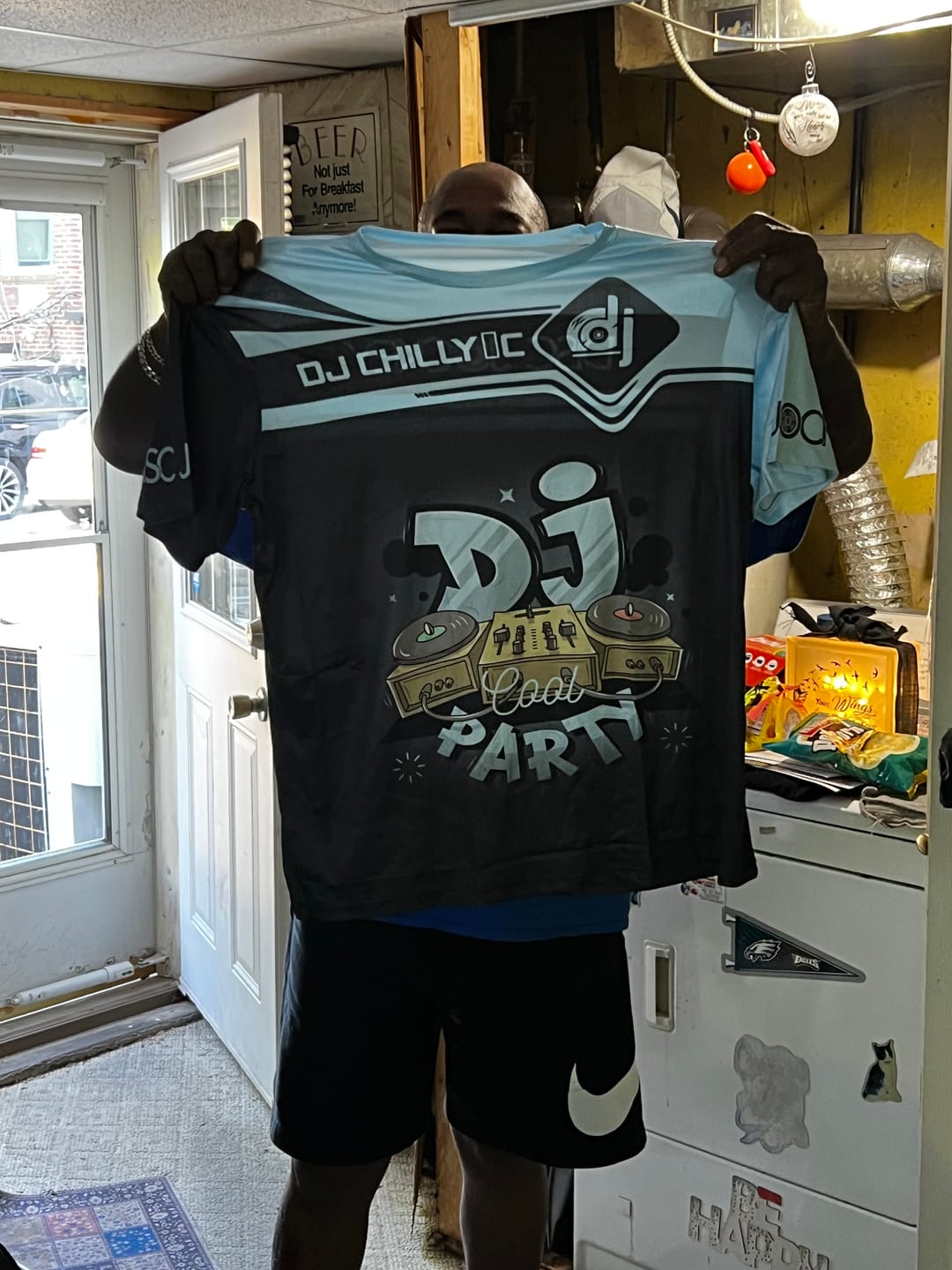 Customer photo review of Unisex Shirt, Custom Name Disc Jockey T-Shirt, Cool Party, Gift For DJ