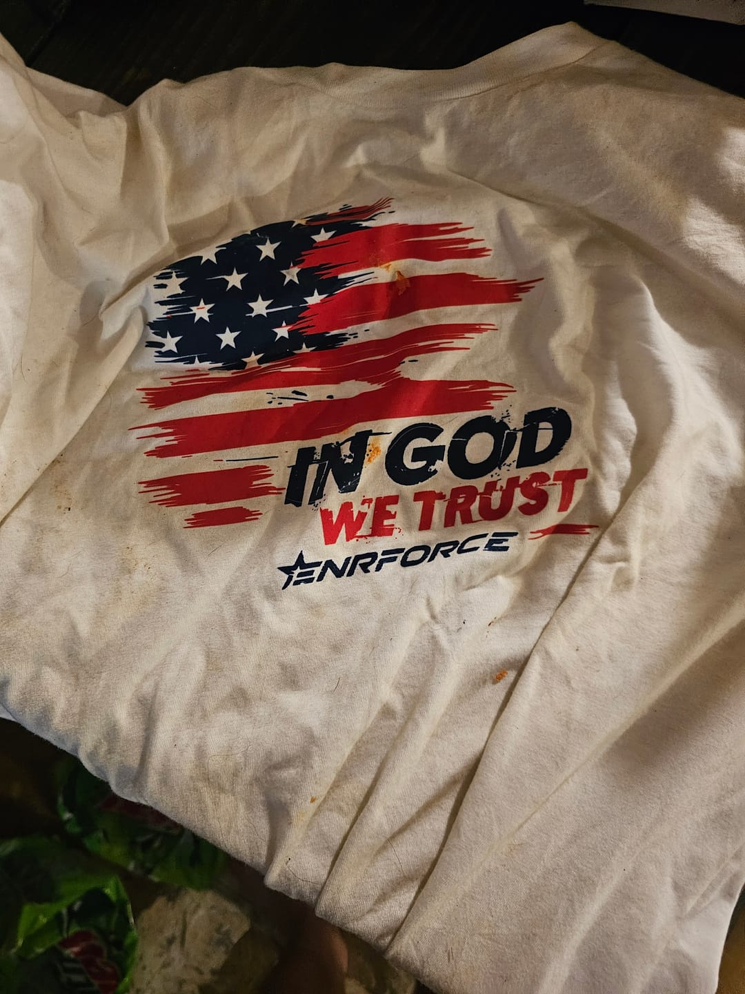 Customer photo review of In God We Trust Tee