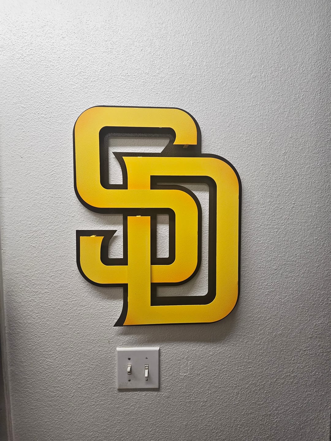 Customer photo review of San Diego Padres "SD" 3D Vintage Metal Wall Art