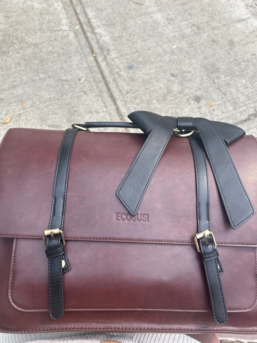 Customer photo review of Cocoa Truffle Ecosusi Classic Bow Briefcase