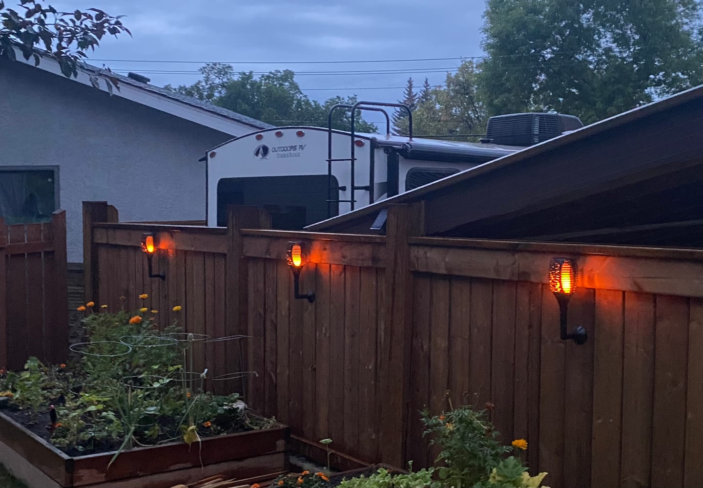 Customer photo review of BigM 96 LED Solar Flickering Dancing Flame Lights with Wall mount