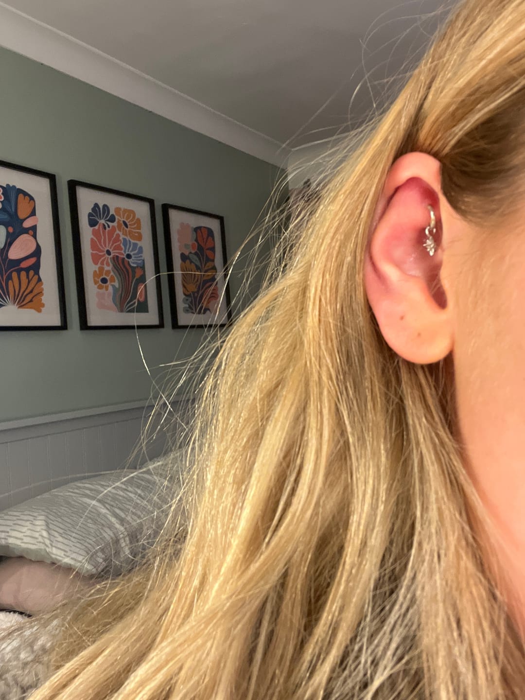 Customer photo review of Cartilage Hoop (16g)