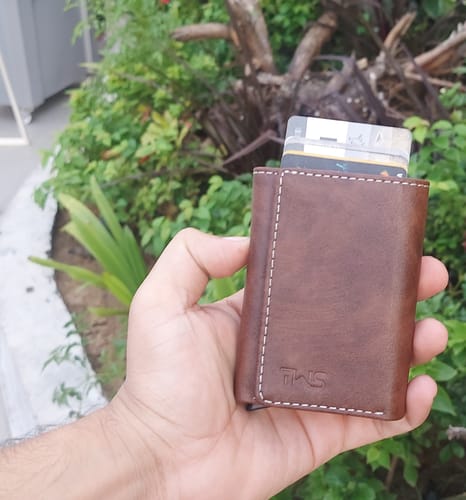 Customer photo review of Maverick RFID Protected Wallet Cardholder - Brown