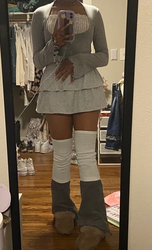 Customer photo review of Eloise Lace Patch Shrug Style Top