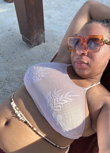 Customer photo review of Extended Length 60 Inch Element Protect Thick Tie On Waist Beads