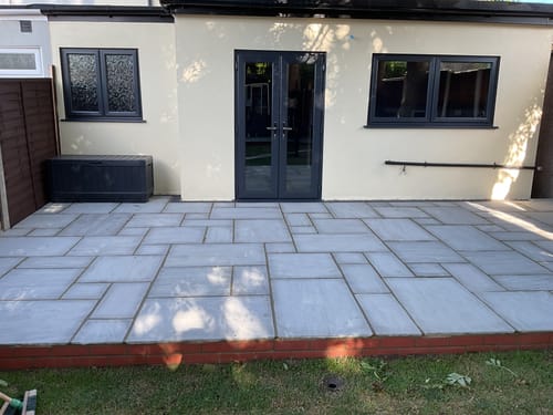Customer photo review of Kandala Grey Indian Sandstone Paving - 22mm Patio Pack - Mixed Sizes - Hand Cut & Riven