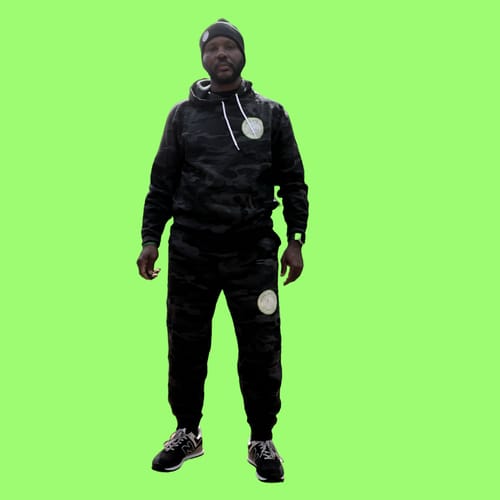 Customer photo review of Footsteps Black Camo Hoody Sweatsuit (2-piece set)