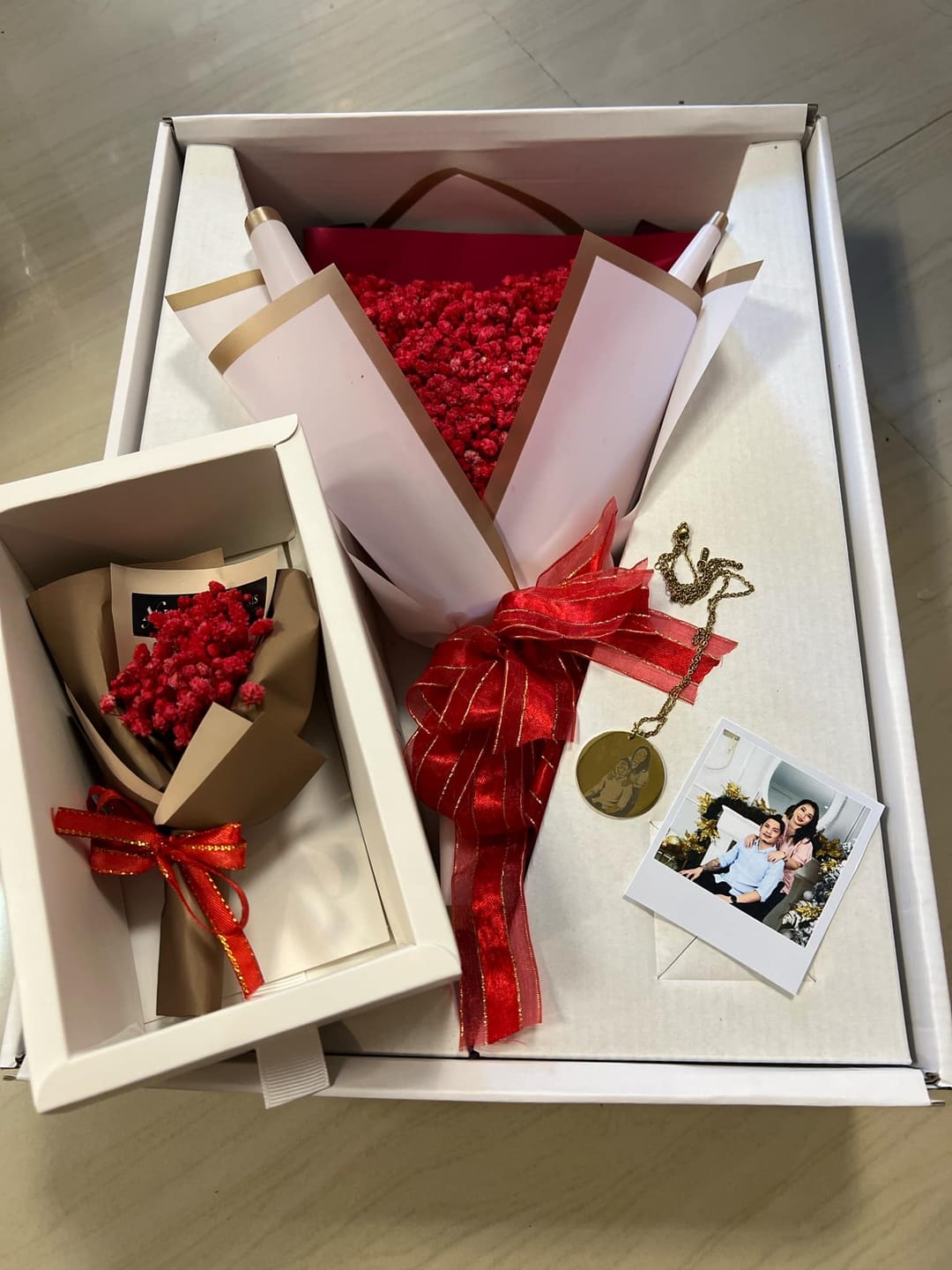 Customer photo review of Photo Engraved Portrait Necklace Gift