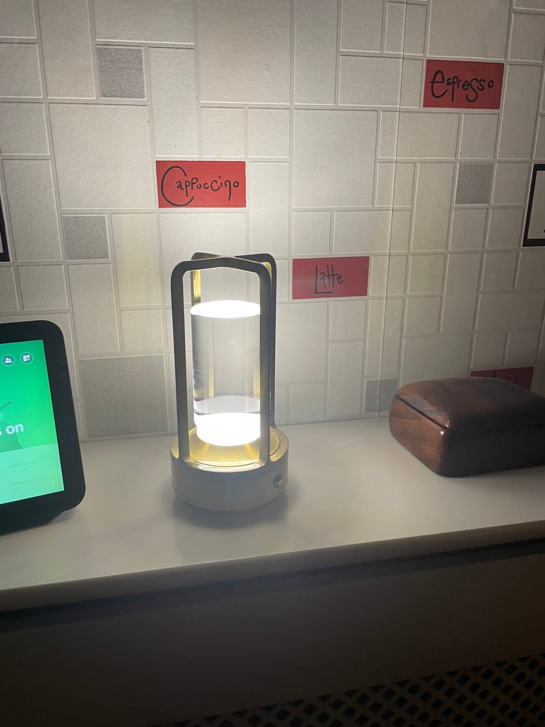 Customer photo review of Modern Cordless Metal Nordic Desk & Table Lamp - Cordless, Rechargeable, LED with Touch Control & Dimming Feature, Suitable for Bedroom, Home, Outdoor - Ideal Night Light for Restaurant and Home Usage