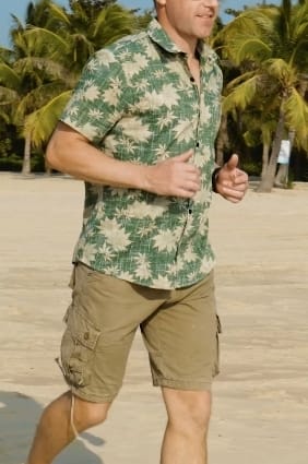 Customer photo review of Herren Lässiges Hawaii Hemd Retro Kurzarmhemd Grün