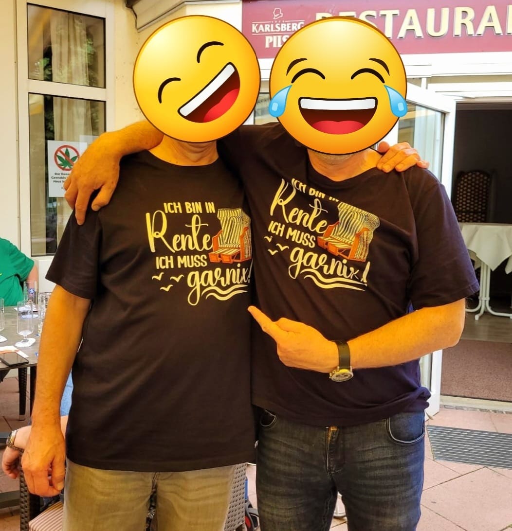 Customer photo review of Ich bin in Rente  · Herren Premium Bio T-Shirt