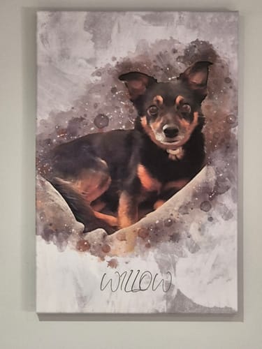 Customer photo review of Foto de tu mascota en estilo acuarela | Regalo para cachorros, perros y gatos