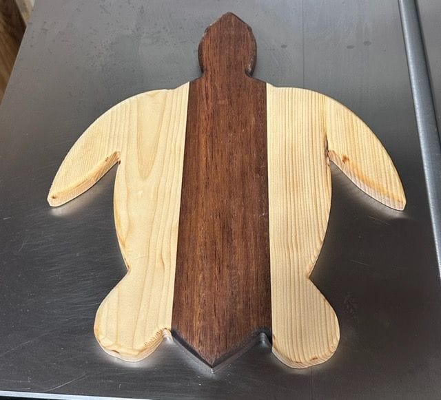 Customer photo review of 15x12" Sea Turtle Shaped Serving Board Acrylic Router Template