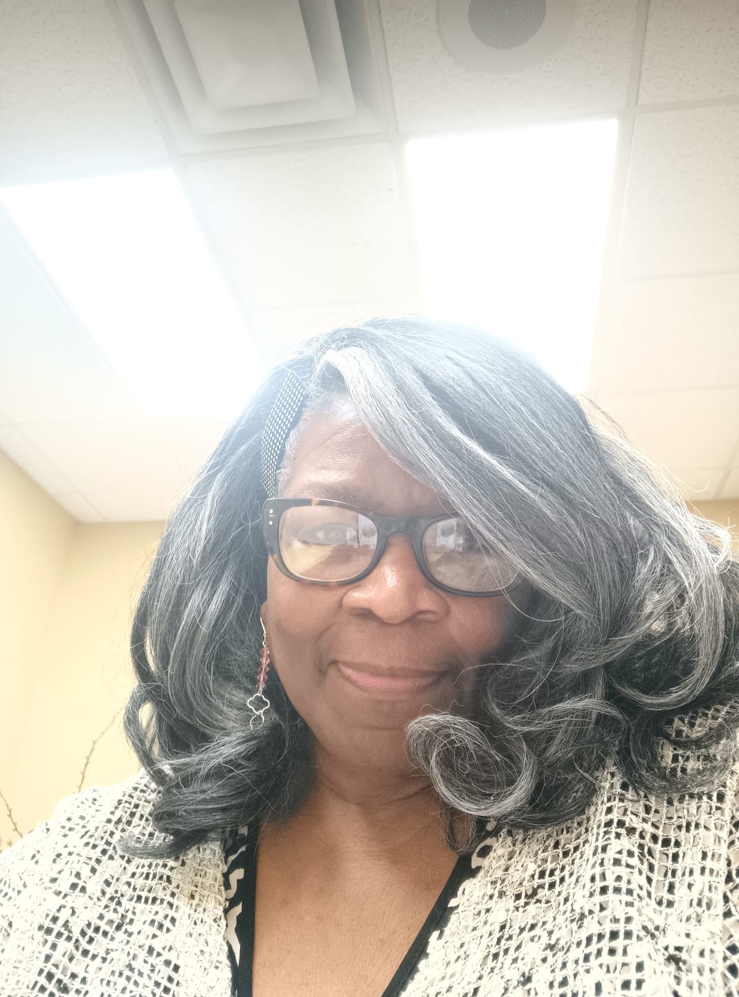 Customer photo review of Sensationnel Dashly Salt & Pepper Synthetic Hair 4" Deep Part HD Lace Front Wig - SP LACE UNIT 2