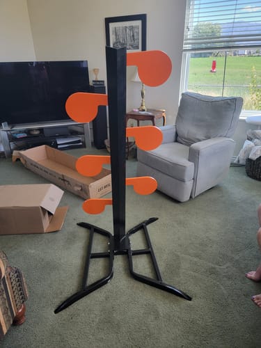 Customer photo review of 6" x 3/8" AR500 Steel Target Dueling Tree Stand