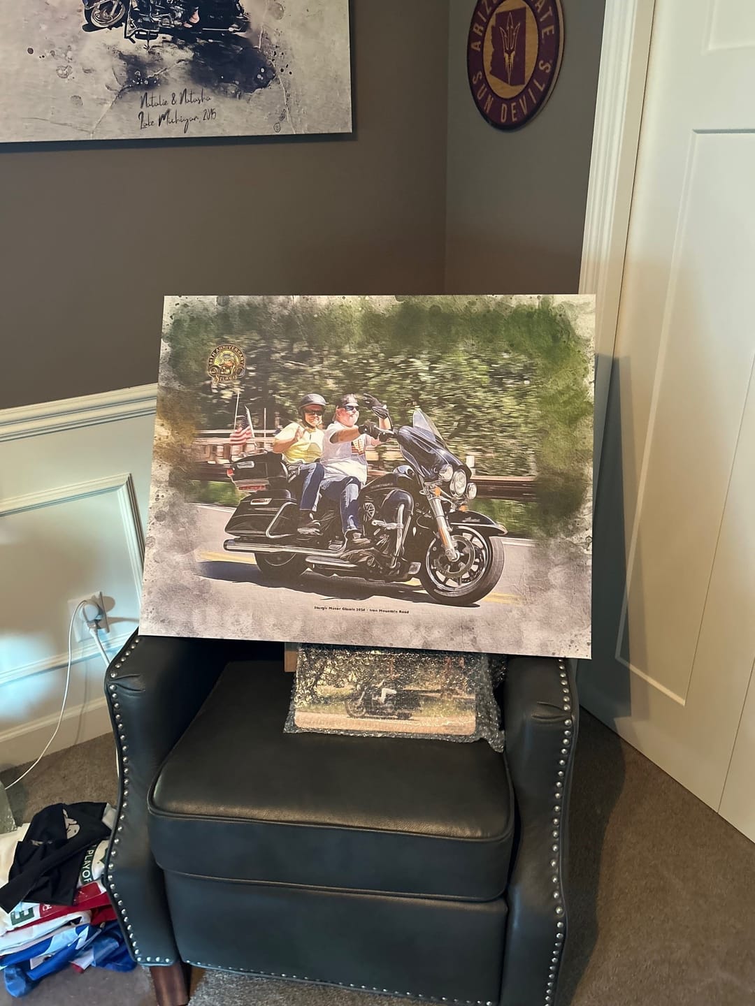 Customer photo review of Personalized Motocycle photo Painting
