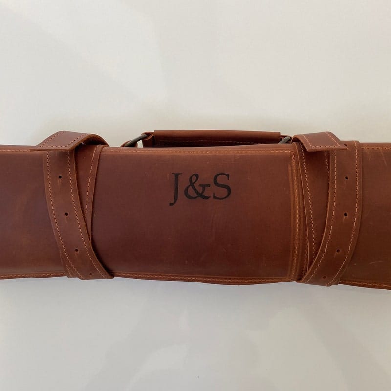 Customer photo review of Personalized Leather Knife Bag - Fast Shipping
