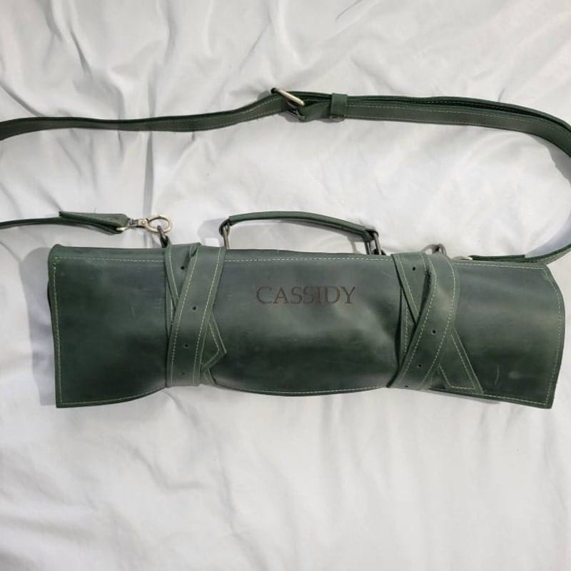 Customer photo review of Personalized Leather Knife Bag - Fast Shipping