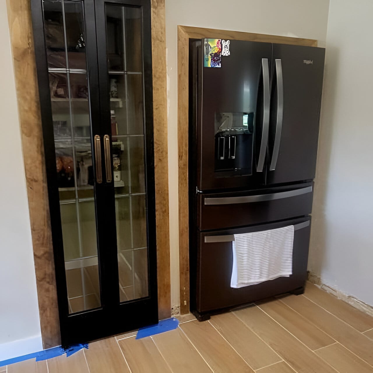 Customer photo review of Brass Antique Round Drawer Pulls with Backplate