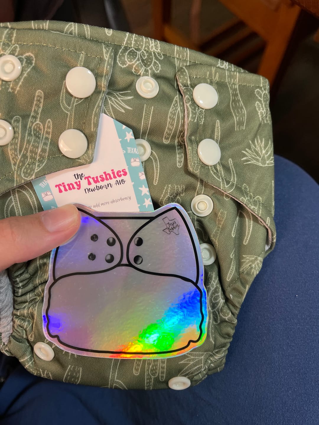 Customer photo review of Tiny Tushies Newborn AIO Cloth Diaper