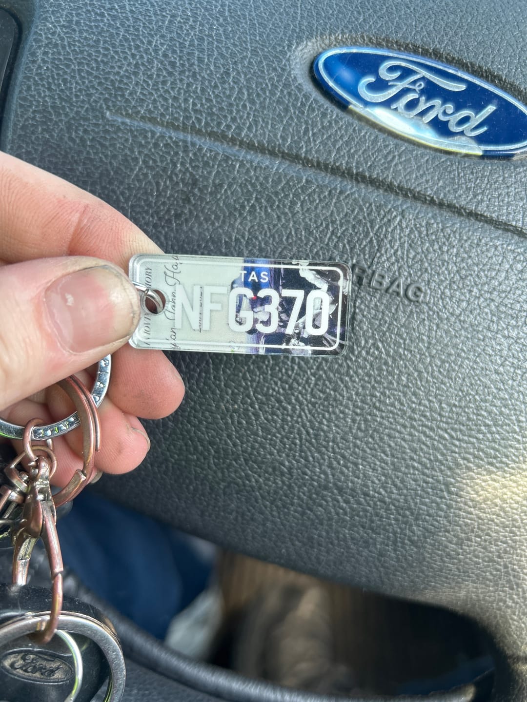 Customer photo review of Custom Design Keychain 🔑