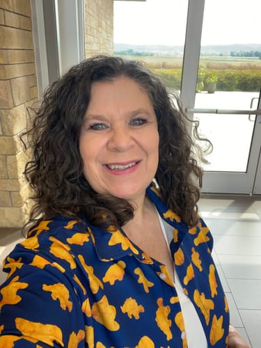 Customer photo review of Dinosaur Chicken Nuggets Blue Button Up Shirt