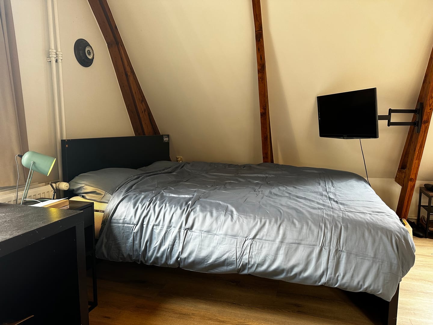 Customer photo review of Dekbedovertrek katoen satijn blauw